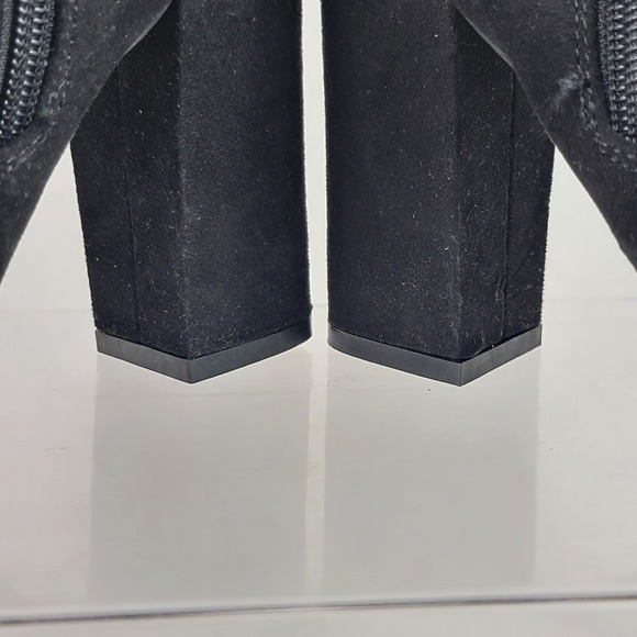 Bamboo Womens 7 Black Embroidered Floral Boots High Heeled Bootie Bohemian Boho - Picture 7 of 12